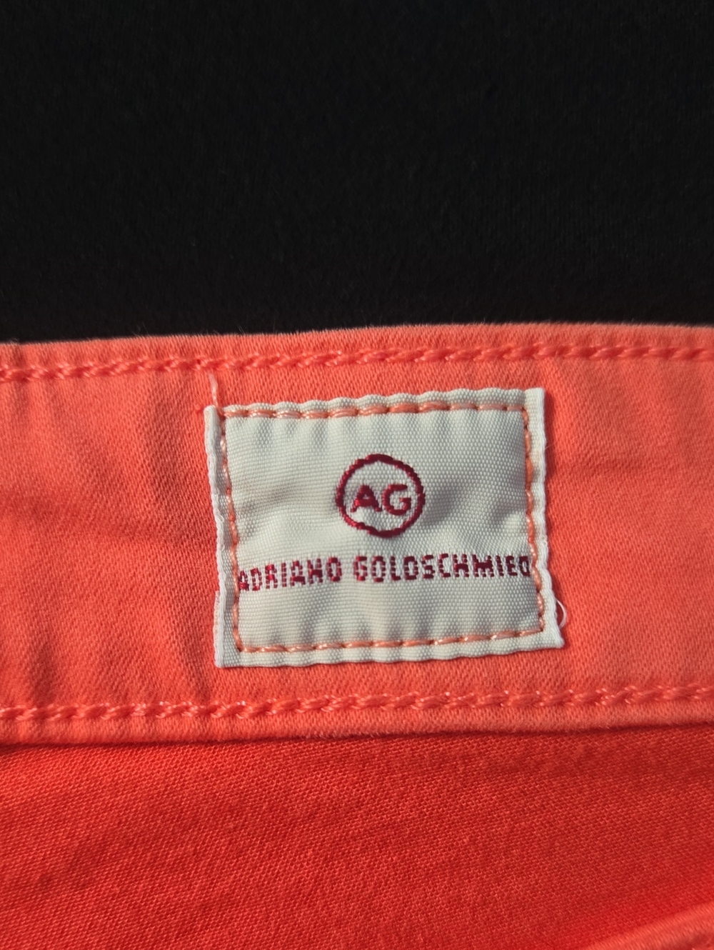 AG Adriano GoldSchmied The Prima Crop Cigarette Crop in Coral/Orange, Size 32 - Picture 10 of 12